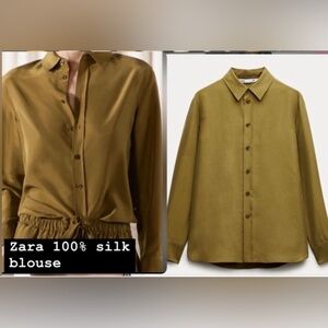 NWT ZARA 100% SILK SLIM SHIRT ZW COLLECTION SIZE S &  M
🚨PRICE FIRM NO DISCOUNT